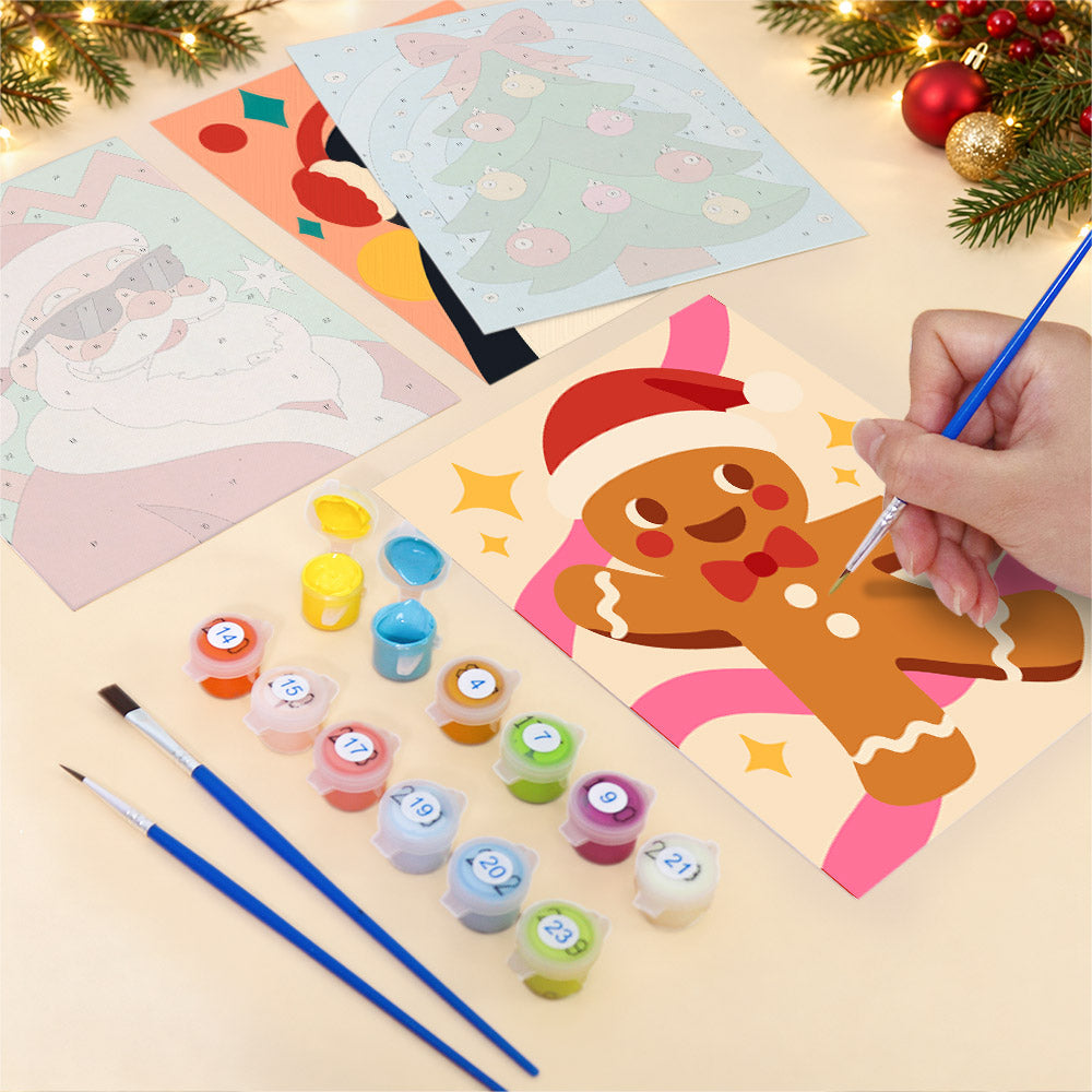 Shades-Wearing Santa and Friends (Mini Paint by Numbers)
