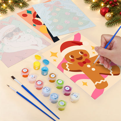 Shades-Wearing Santa and Friends (Mini Paint by Numbers)