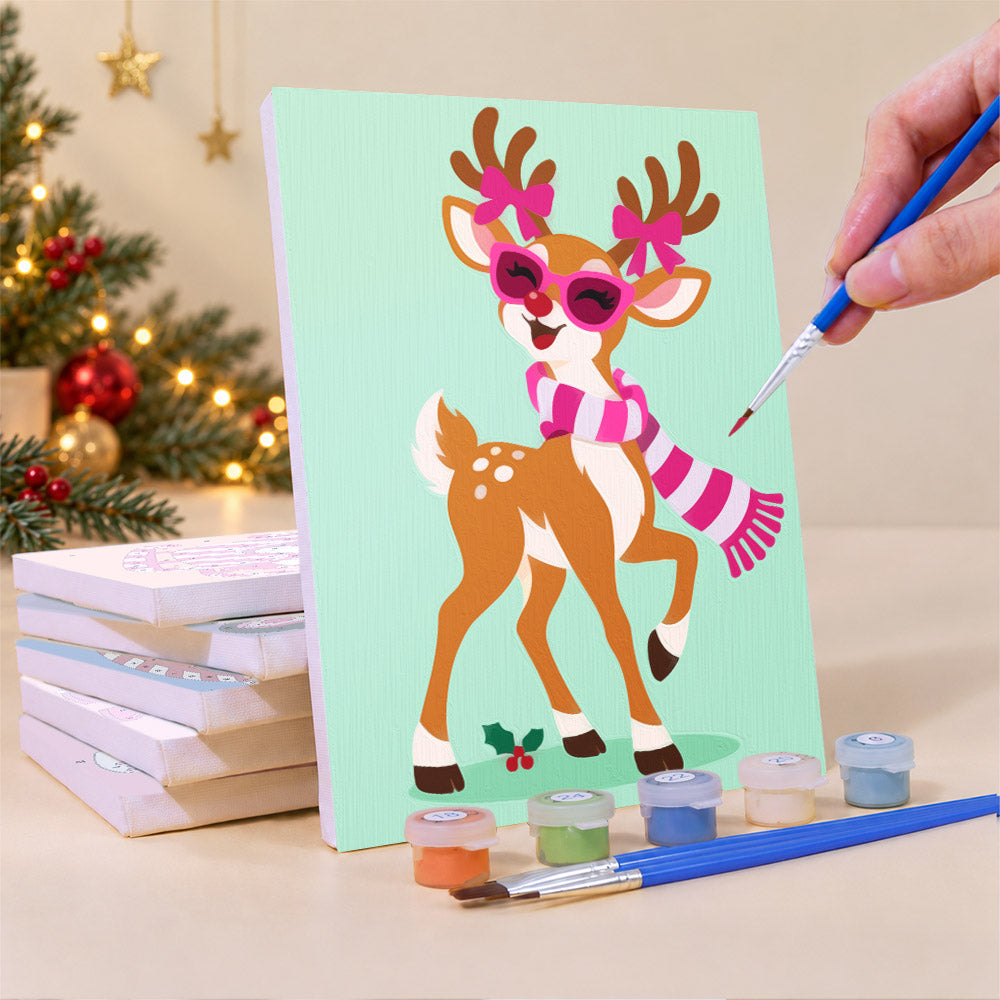 Hot Pink Candy Cane Christmas (Mini Paint by Numbers)