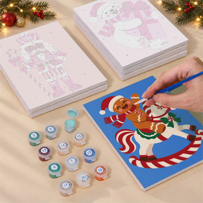 Hot Pink Candy Cane Christmas (Mini Paint by Numbers)