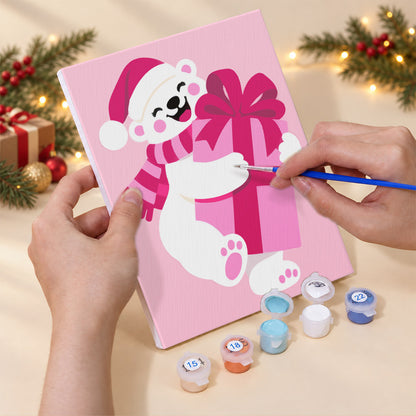 Hot Pink Candy Cane Christmas (Mini Paint by Numbers)