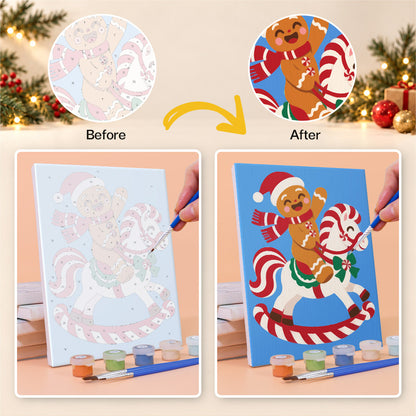 Hot Pink Candy Cane Christmas (Mini Paint by Numbers)