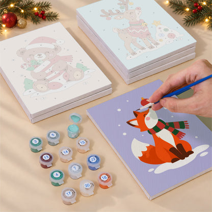 Antler Corgi and Pastel Pals (Mini Paint by Numbers)
