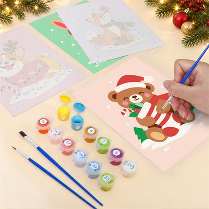 Antler Corgi and Pastel Pals (Mini Paint by Numbers)