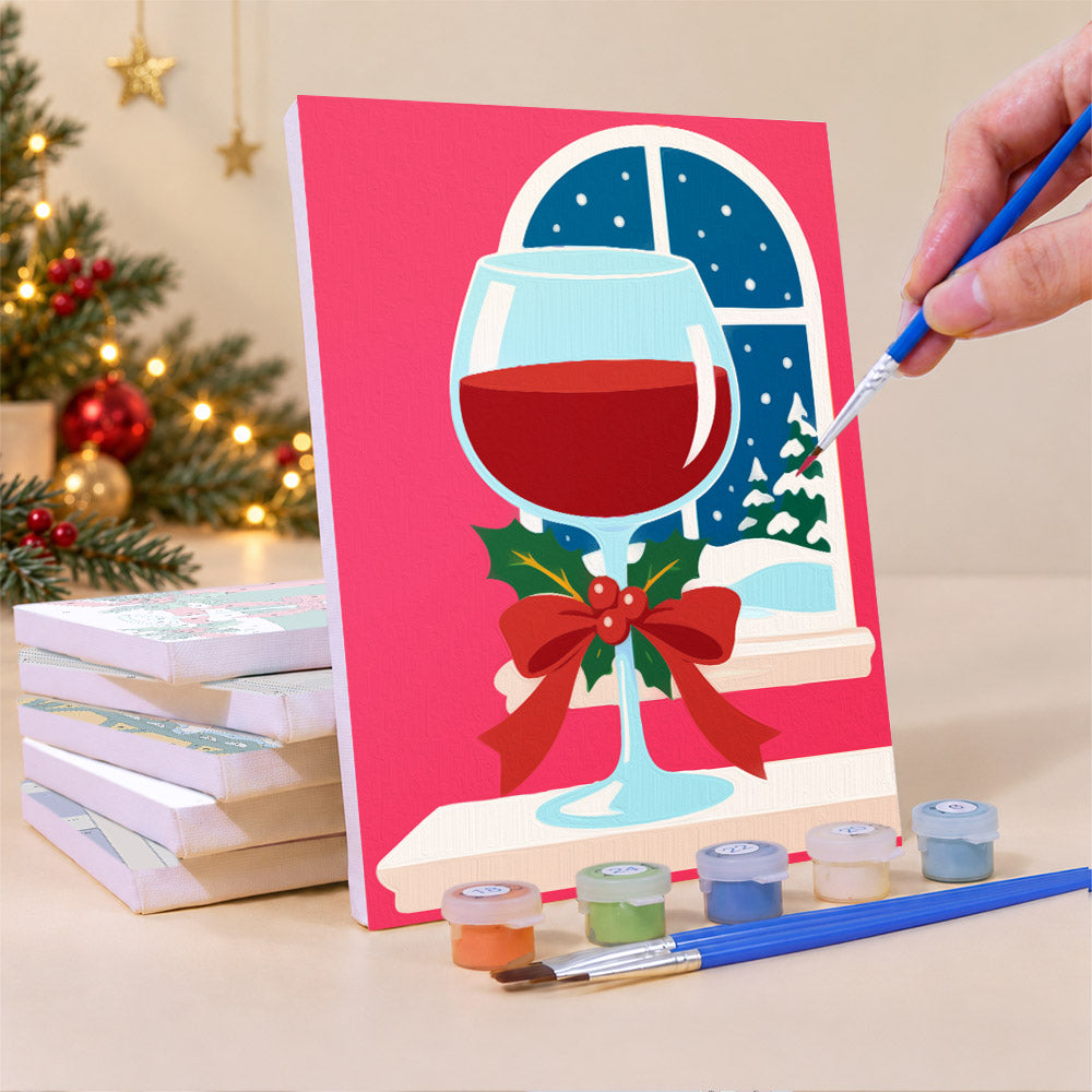 Bow-Tied Holiday Cocktails (Mini Paint by Numbers)