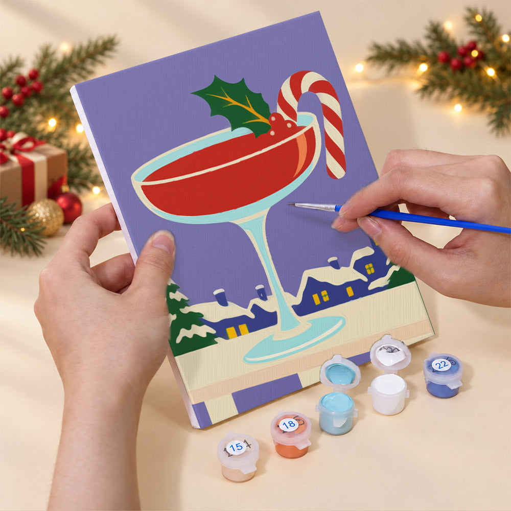 Bow-Tied Holiday Cocktails (Mini Paint by Numbers)