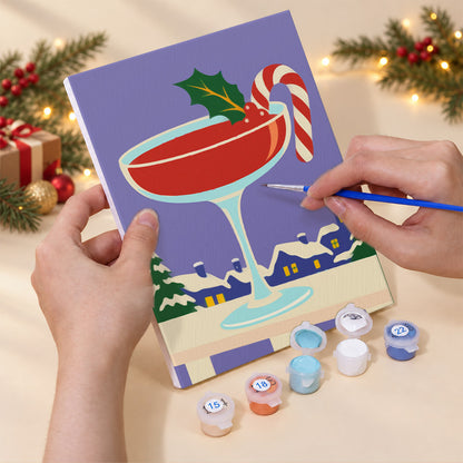 Bow-Tied Holiday Cocktails (Mini Paint by Numbers)