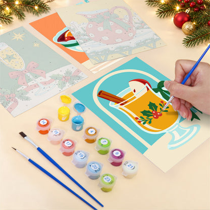 Bow-Tied Holiday Cocktails (Mini Paint by Numbers)