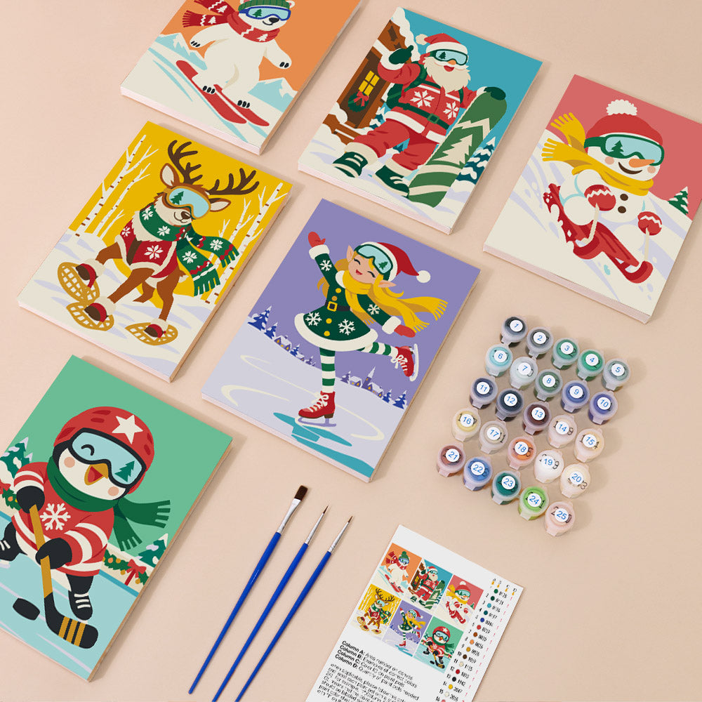 Winter Games with Santa's Crew (Mini Paint by Numbers)