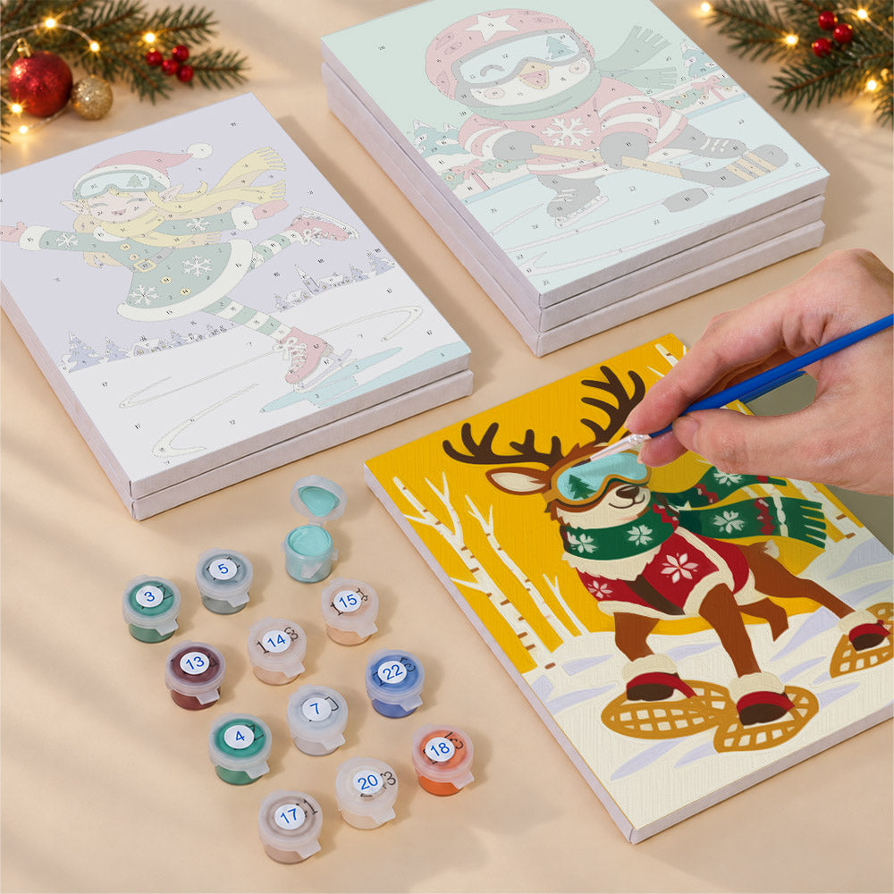 Winter Games with Santa's Crew (Mini Paint by Numbers)