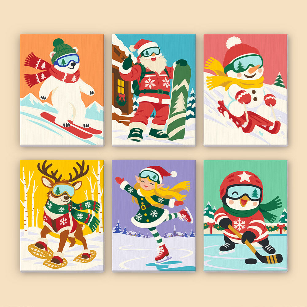 Winter Games with Santa's Crew (Mini Paint by Numbers)
