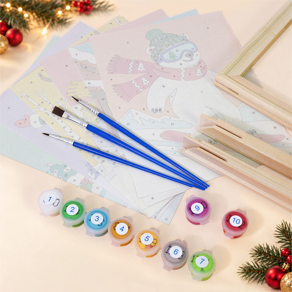 Winter Games with Santa's Crew (Mini Paint by Numbers)