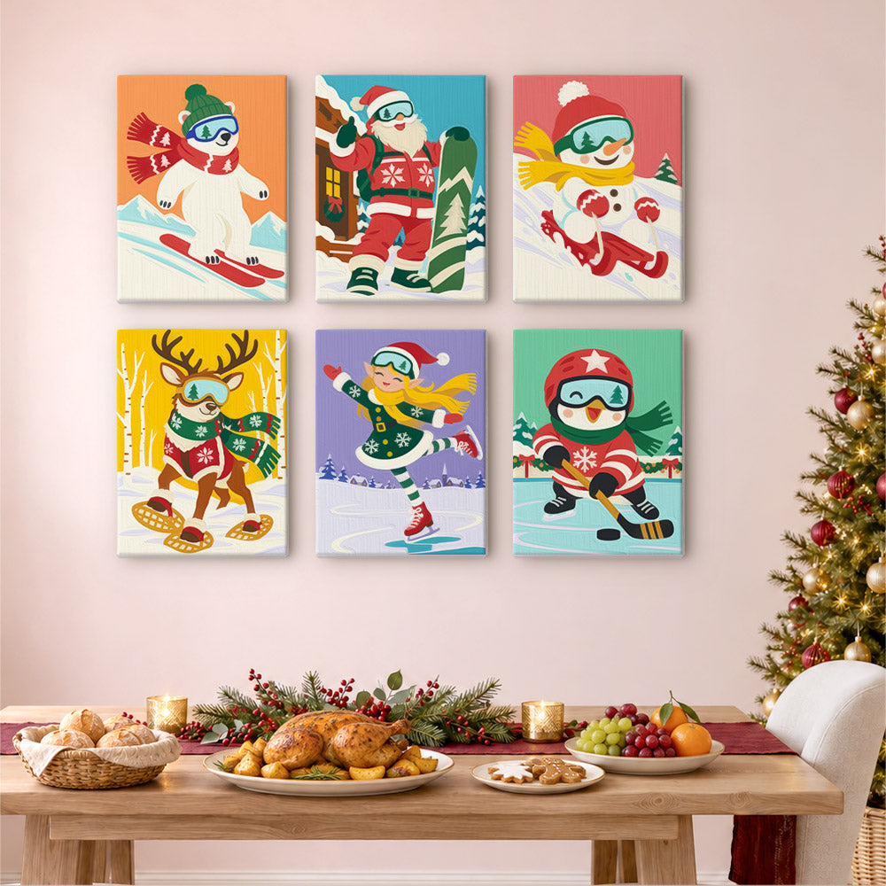 Winter Games with Santa's Crew (Mini Paint by Numbers)