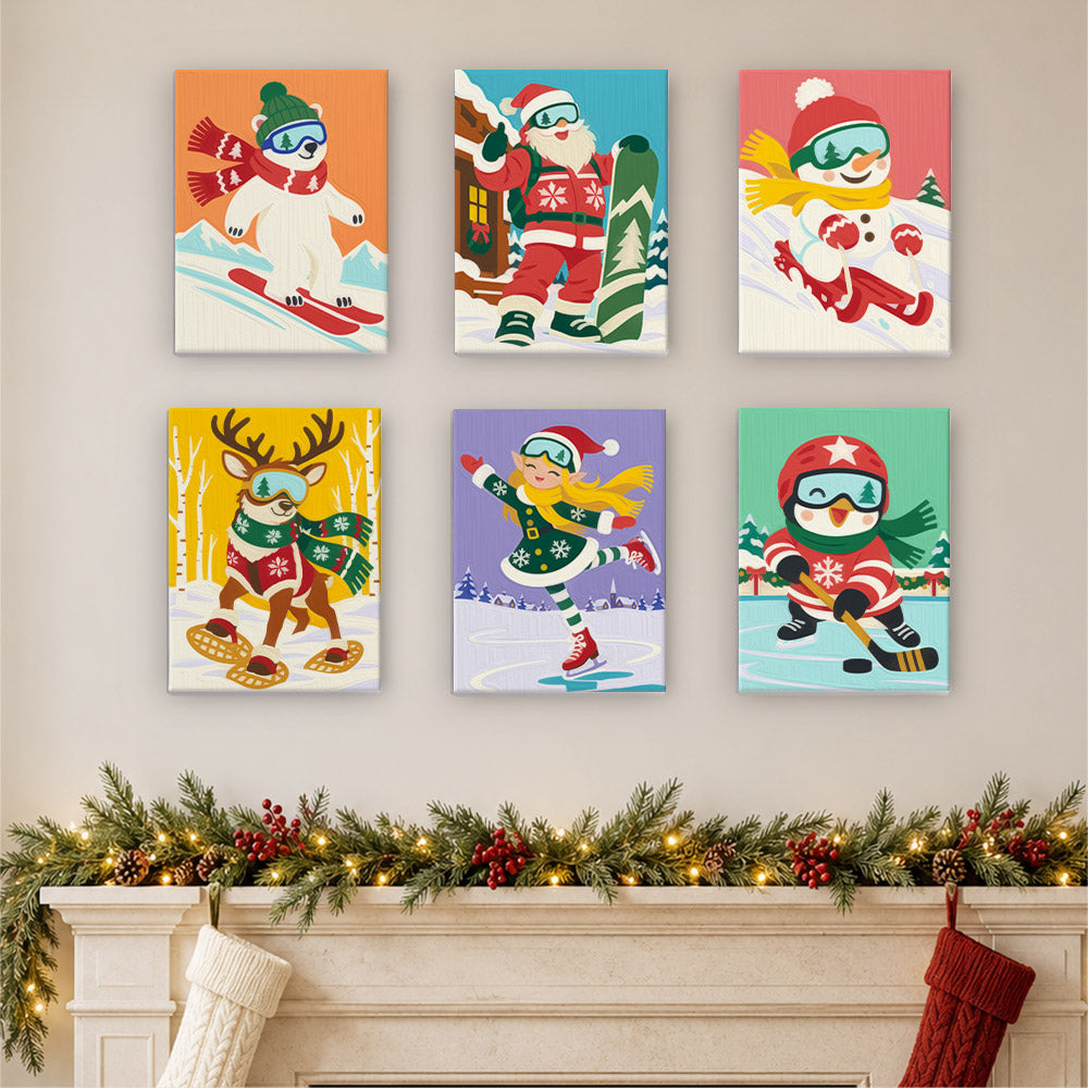 Winter Games with Santa's Crew (Mini Paint by Numbers)