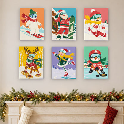 Winter Games with Santa's Crew (Mini Paint by Numbers)