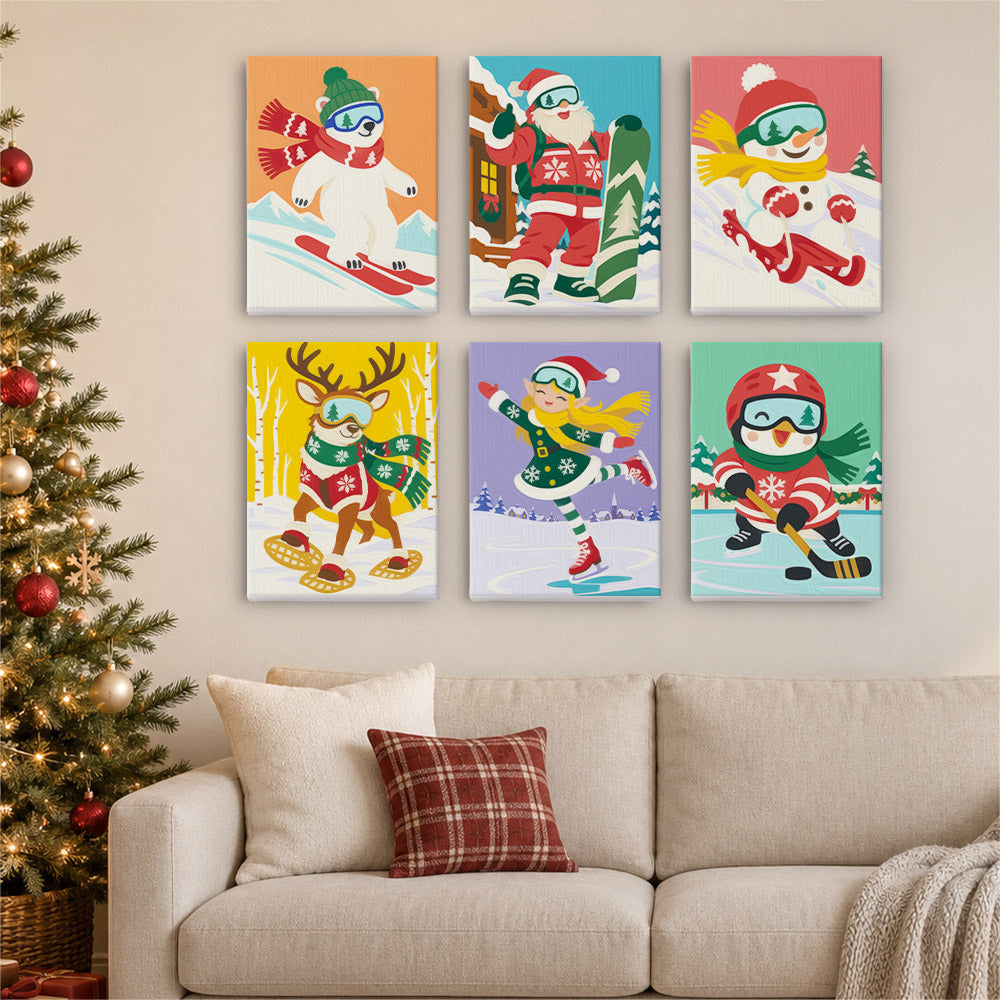 Winter Games with Santa's Crew (Mini Paint by Numbers)
