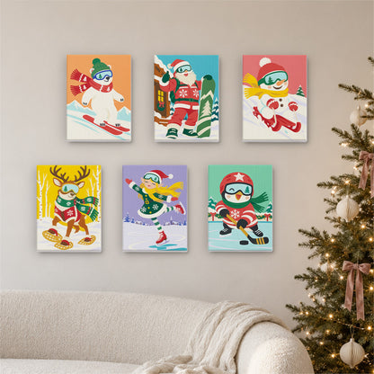 Winter Games with Santa's Crew (Mini Paint by Numbers)