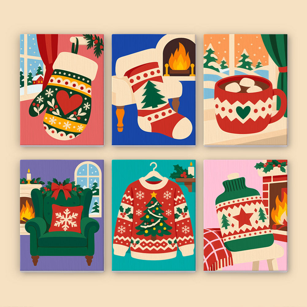 Fireside Knits and Cocoa (Mini Paint by Numbers)