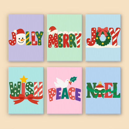 Candy-Striped Jolly Lettering (Mini Paint by Numbers)