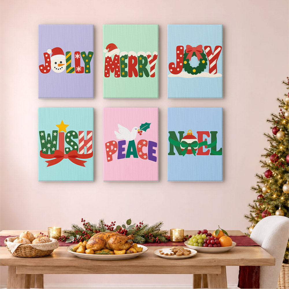 Candy-Striped Jolly Lettering (Mini Paint by Numbers)