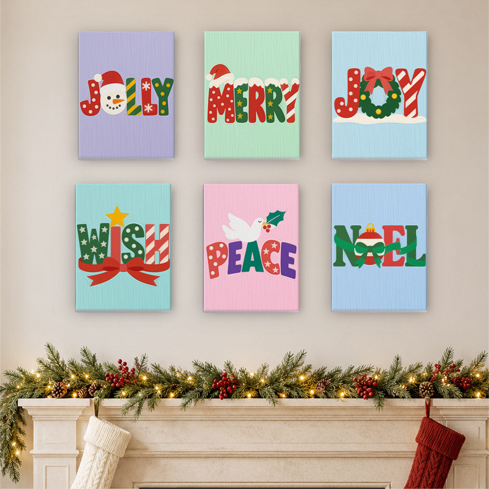 Candy-Striped Jolly Lettering (Mini Paint by Numbers)