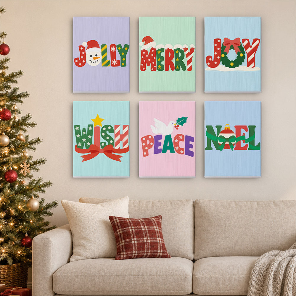 Candy-Striped Jolly Lettering (Mini Paint by Numbers)
