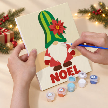 Gnomes in Snowflake and Tree Hats (Mini Paint by Numbers)
