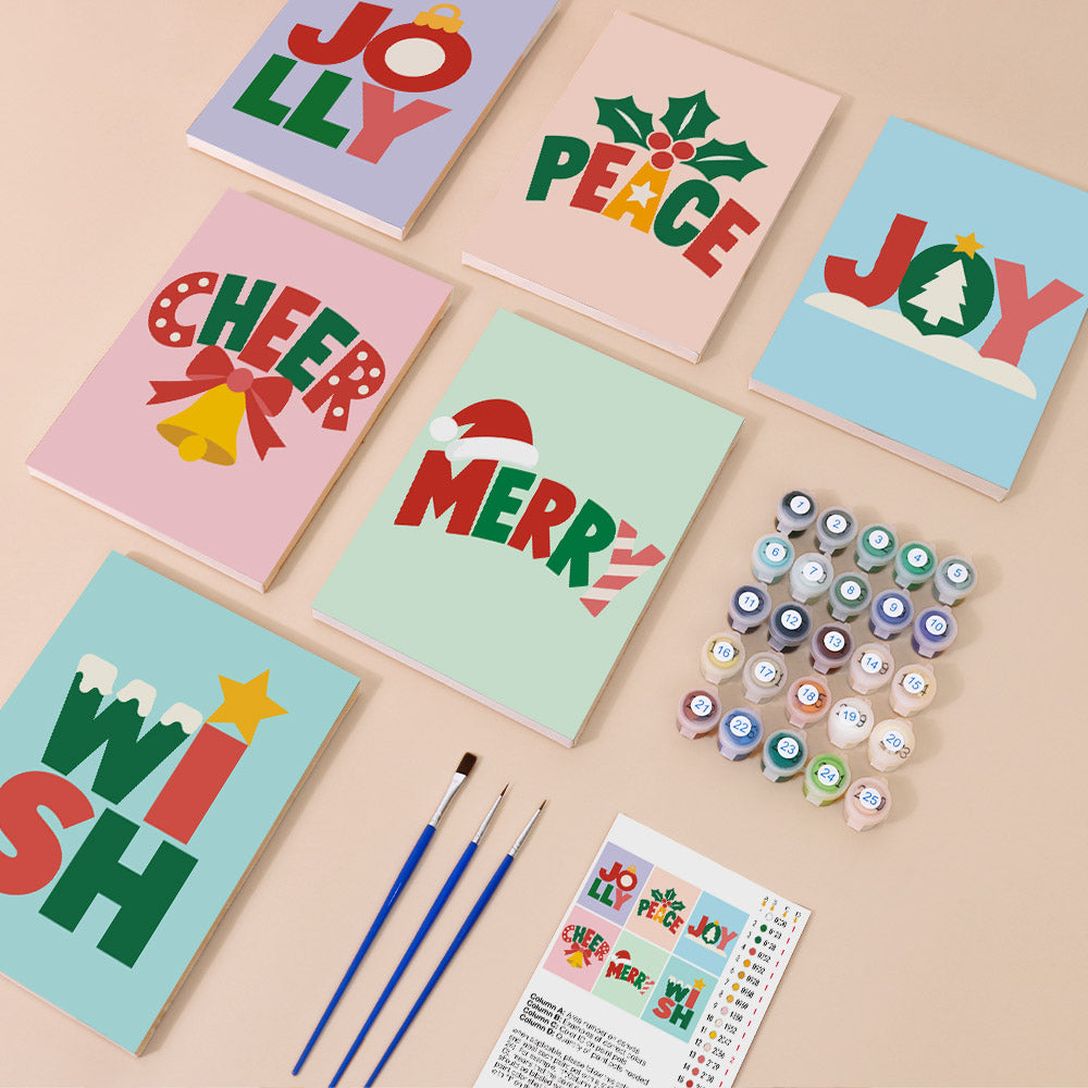 Block-Letter Jolly and Joy (Mini Paint by Numbers)