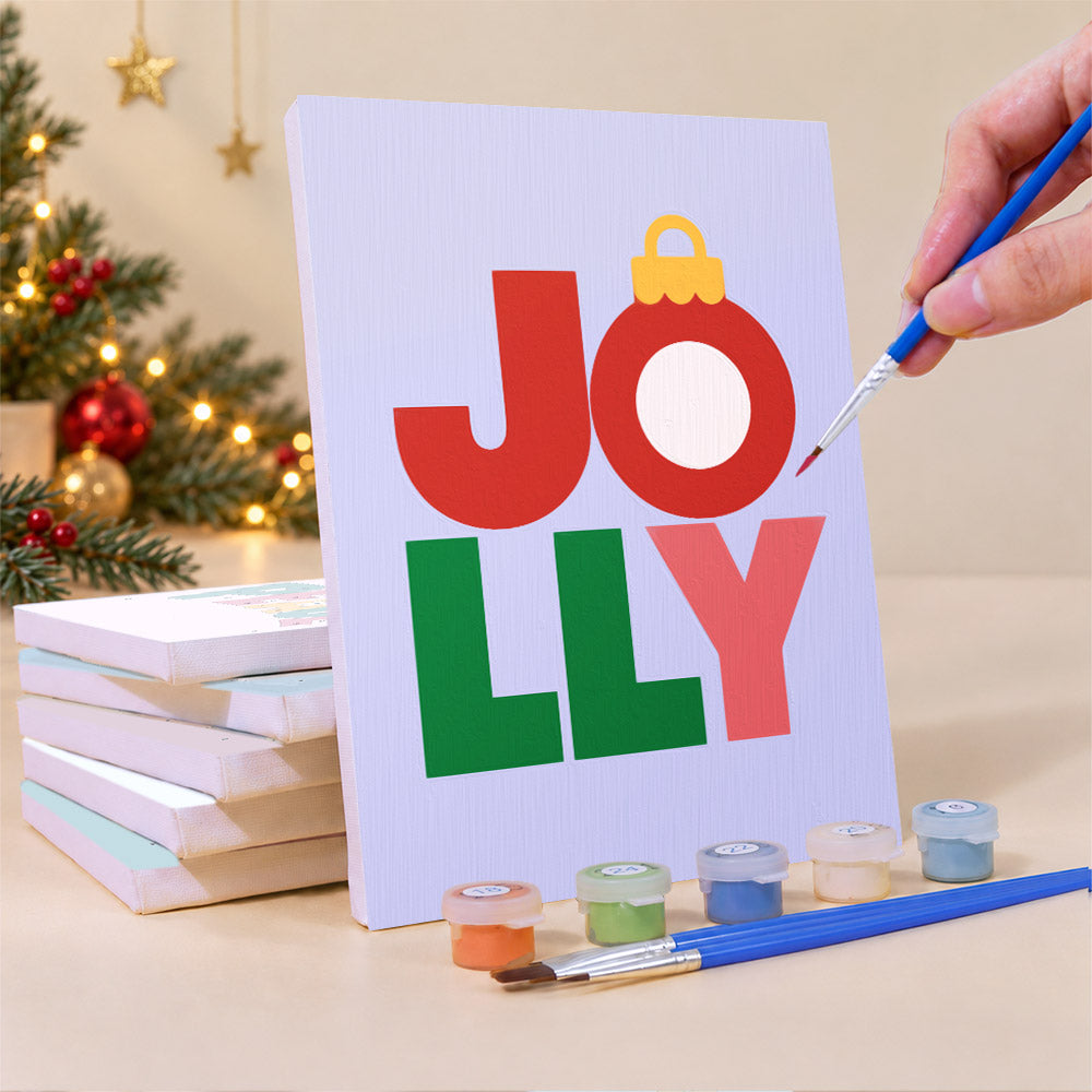 Block-Letter Jolly and Joy (Mini Paint by Numbers)