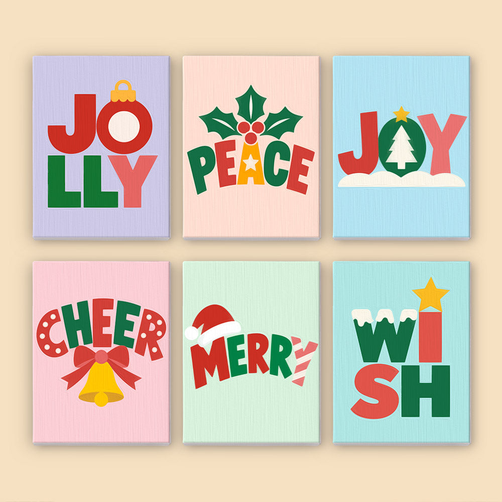 Block-Letter Jolly and Joy (Mini Paint by Numbers)