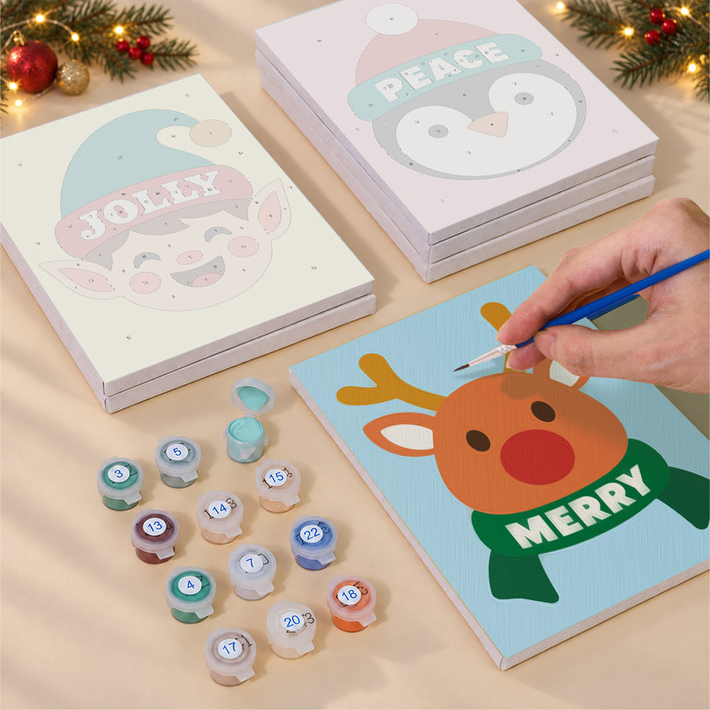 Greeting Hats on Happy Faces (Mini Paint by Numbers)