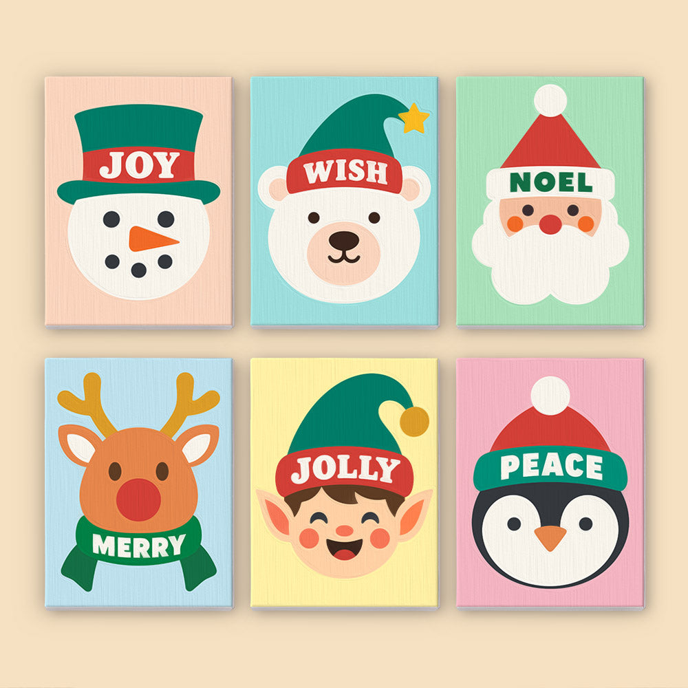 Greeting Hats on Happy Faces (Mini Paint by Numbers)