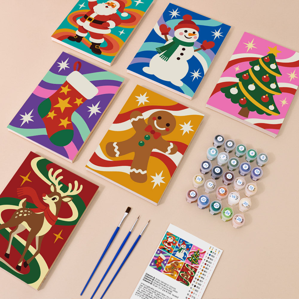Groovy Rainbow Swirl Christmas (Mini Paint by Numbers)