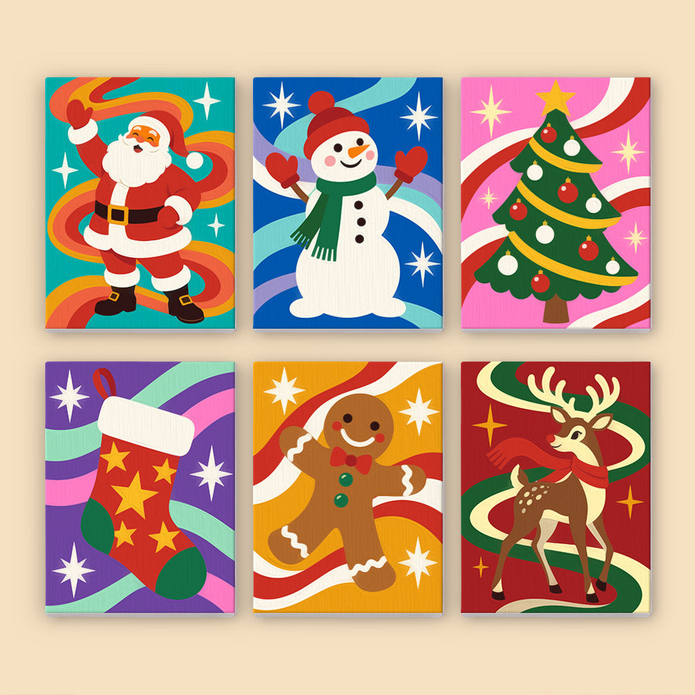 Groovy Rainbow Swirl Christmas (Mini Paint by Numbers)