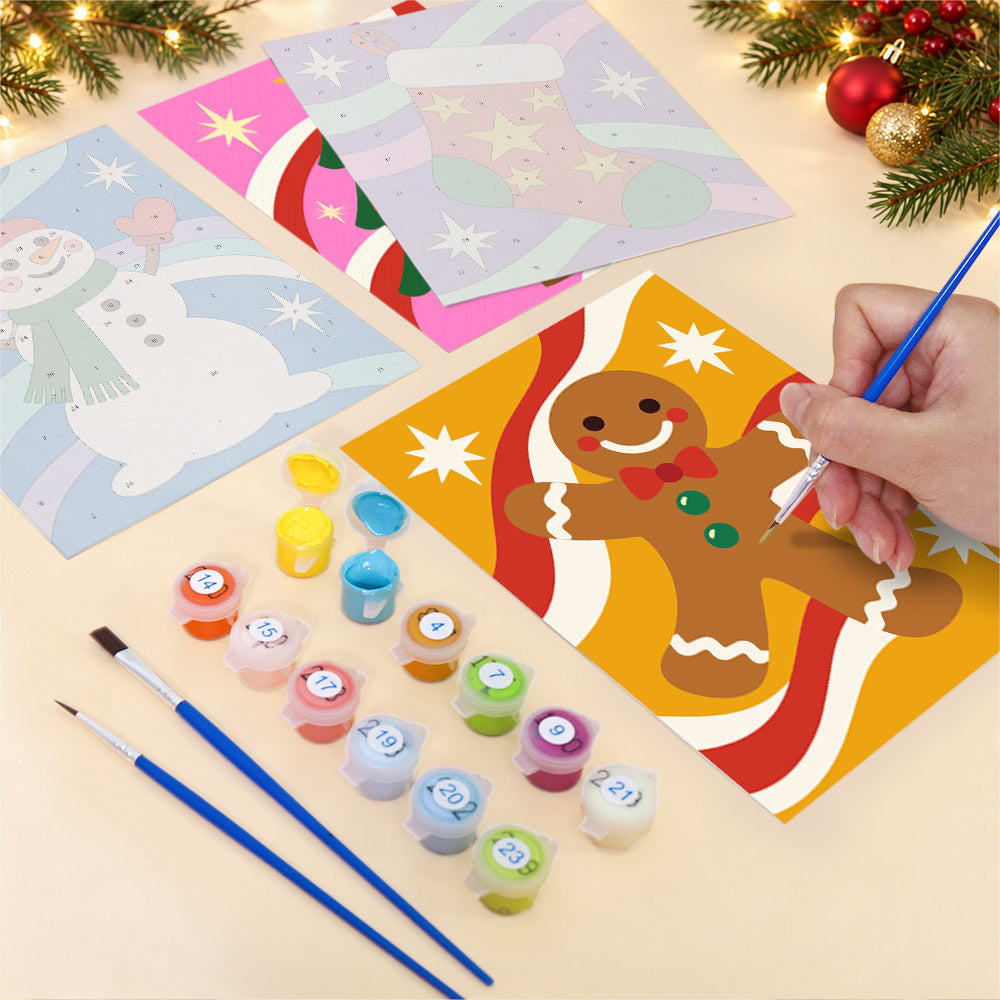 Groovy Rainbow Swirl Christmas (Mini Paint by Numbers)