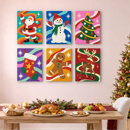 Groovy Rainbow Swirl Christmas (Mini Paint by Numbers)