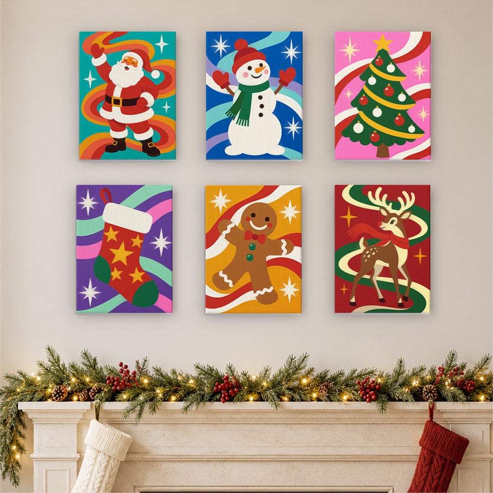 Groovy Rainbow Swirl Christmas (Mini Paint by Numbers)