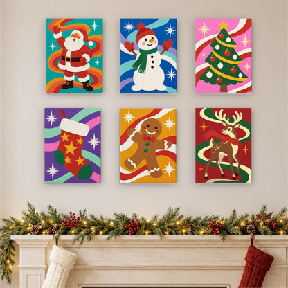 Groovy Rainbow Swirl Christmas (Mini Paint by Numbers)