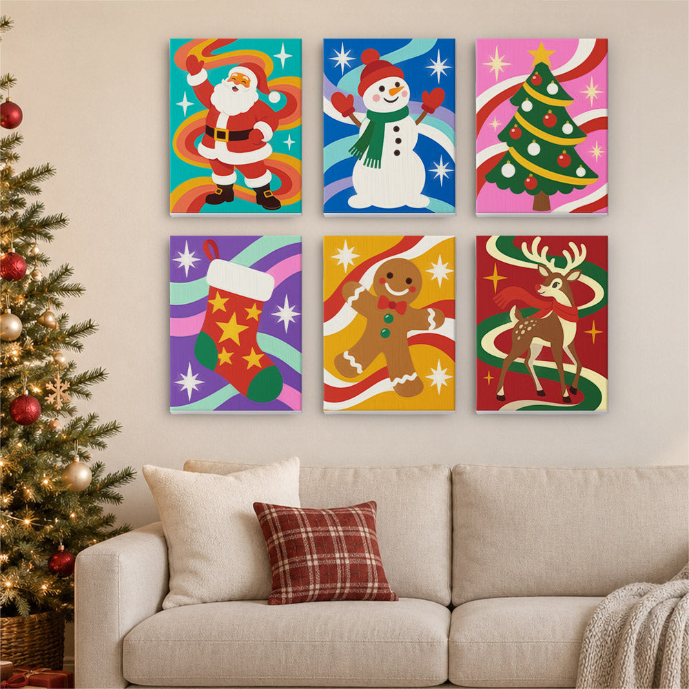 Groovy Rainbow Swirl Christmas (Mini Paint by Numbers)