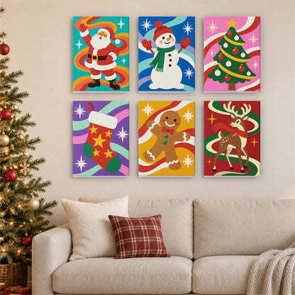 Groovy Rainbow Swirl Christmas (Mini Paint by Numbers)