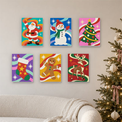 Groovy Rainbow Swirl Christmas (Mini Paint by Numbers)