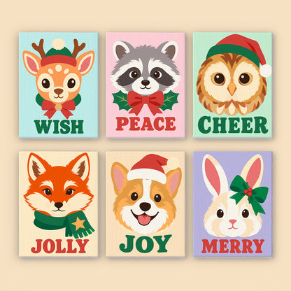 Woodland Faces Saying Cheer (Mini Paint by Numbers)