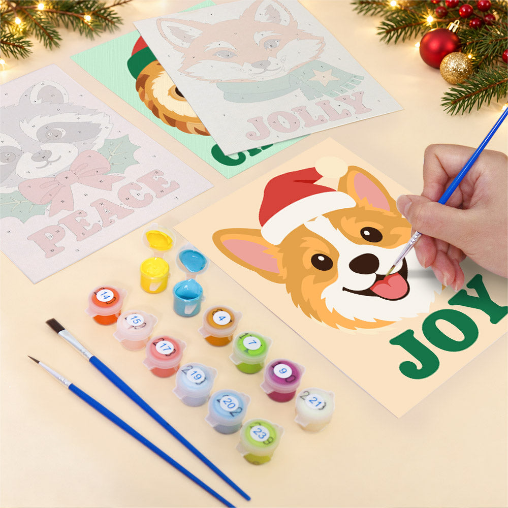 Woodland Faces Saying Cheer (Mini Paint by Numbers)