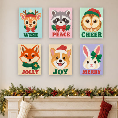 Woodland Faces Saying Cheer (Mini Paint by Numbers)