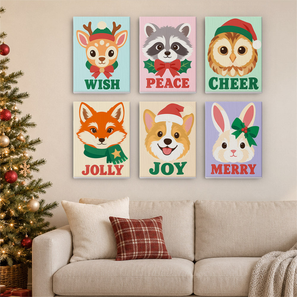 Woodland Faces Saying Cheer (Mini Paint by Numbers)