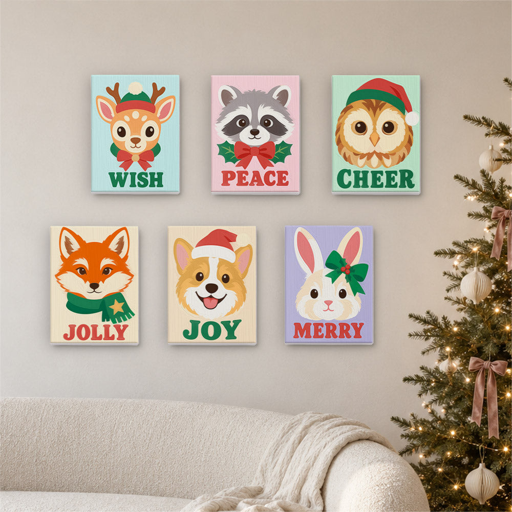 Woodland Faces Saying Cheer (Mini Paint by Numbers)