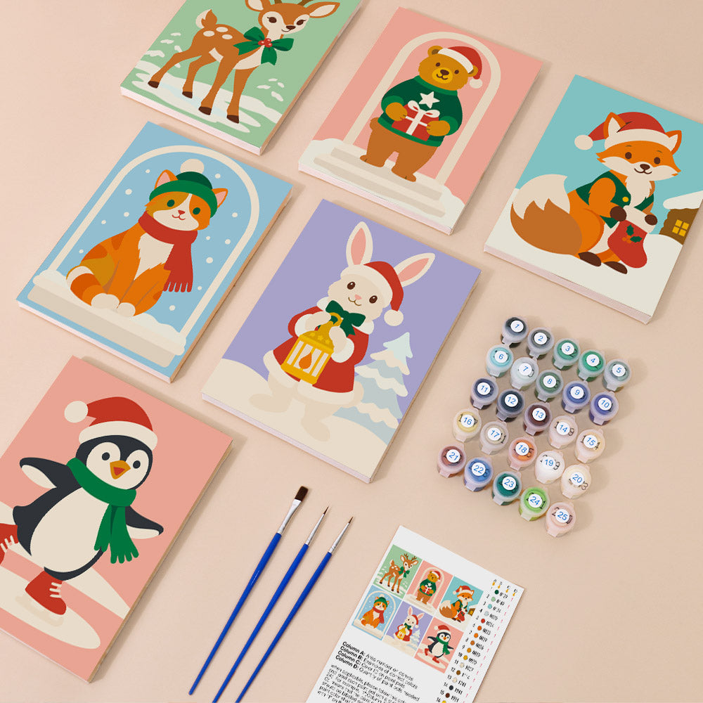 Lantern Bunny and Snowy Friends (Mini Paint by Numbers)