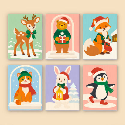 Lantern Bunny and Snowy Friends (Mini Paint by Numbers)