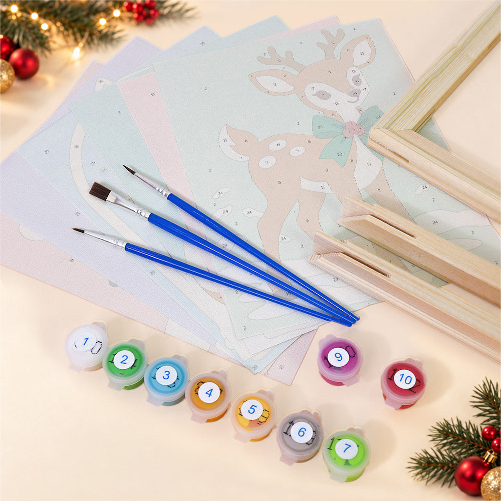 Lantern Bunny and Snowy Friends (Mini Paint by Numbers)