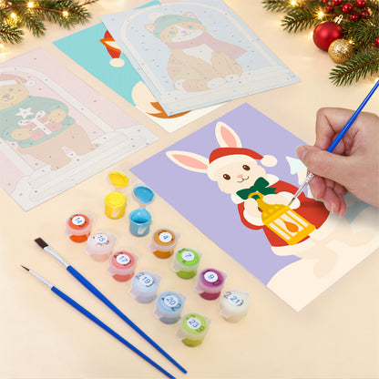 Lantern Bunny and Snowy Friends (Mini Paint by Numbers)